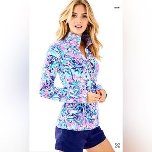 VGUC Lilly Pulitzer UPF 50+ Skipper Popover Sz M in Multi Cabana Cocktail